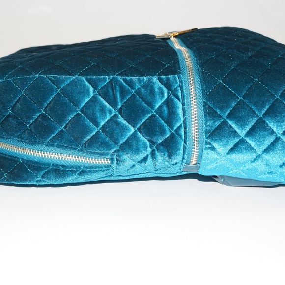 BEBE Teal Danielle Velvet Quilted Large Backpack main image 4
